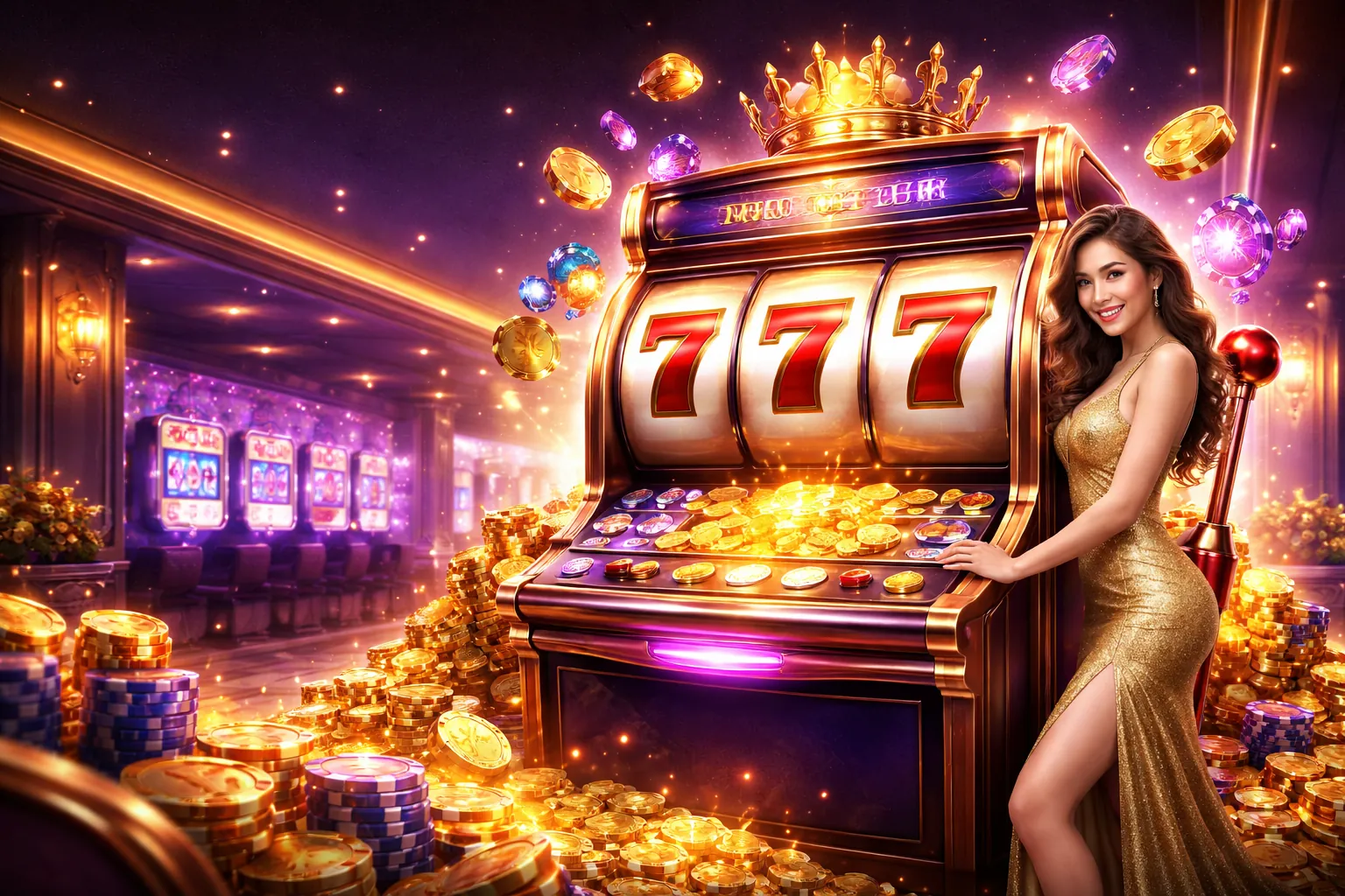 Hình ảnh sòng bạc casino trực tuyến 68wi với người chia bài chuyên nghiệp và bàn Baccarat.